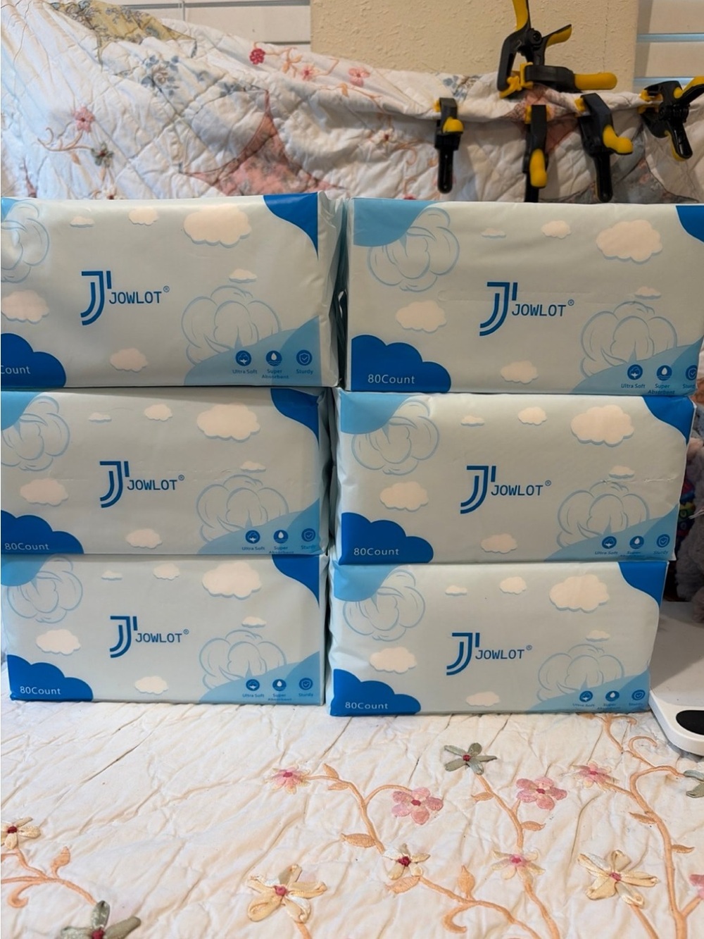 JOWLOT 80 Count Ultra Absorbent Tissues disposable face towels 6 pack